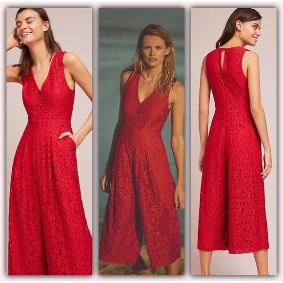 Anthropologie Pants - โค๏ธ Anthropologie Jaeda Lace Wide-Leg Jumpsuit Anthropologie Pants - โค๏ธ Anthropologie Jaeda Lace Wide-Leg Jumpsuit